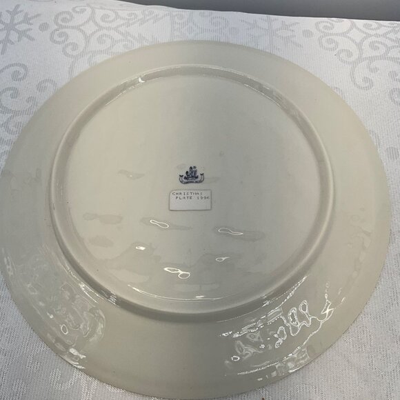 Belleek Christmas 1996 Collectors Plate Fine Parian China Holiday Decor - Picture 4 of 6